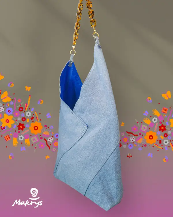 bolso-denim-artesanal-makrys-Abrazo-de-miel Bolso artesanal en denim reciclado Makrys - Abrazo-de-miel-bag-Makrys