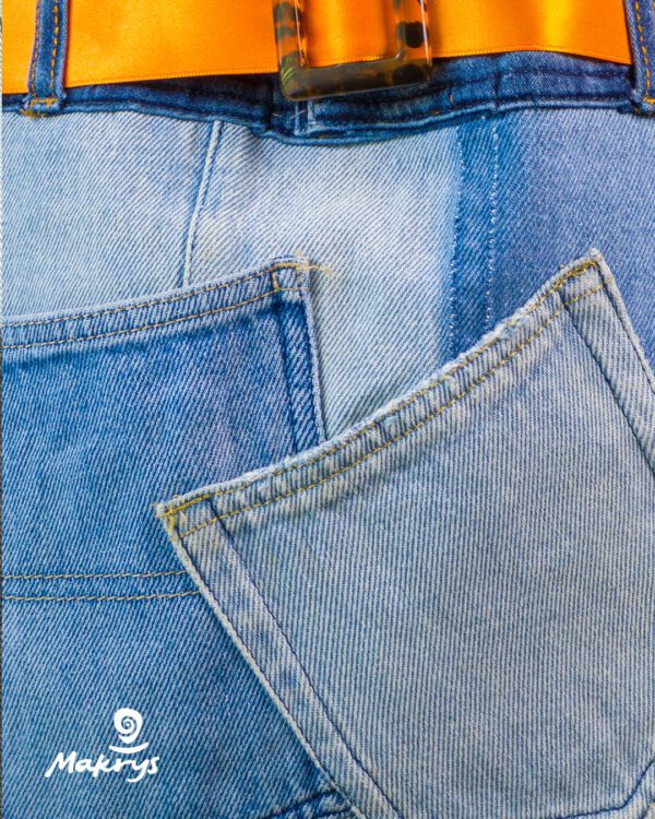 Amanecer-Naranja-bag-makrys Bolso artesanal en denim reciclado Makrys. Amanecer-Naranja-bag-makrys