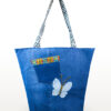 Brave Butterfly recycled denim bag handmade in Colombia