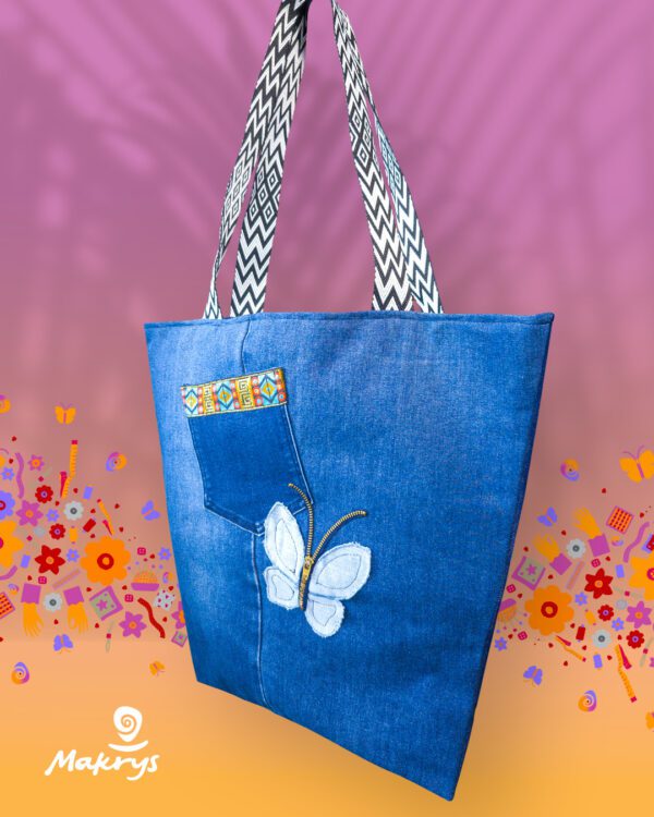bolso-denim-artesanal-makrys-Mariposa-Valiente-BAG-MAKRYS Bolso artesanal en denim reciclado Makrys. Mariposa-Valiente-BAG-MAKRYS