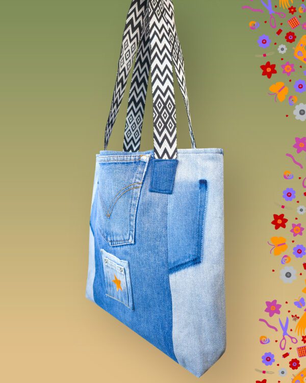 bolso-denim-artesanal-makrys-Estrella-Libre-bag-Makrys Bolso artesanal en denim reciclado Makrys. Estrella-Libre-bag-Makrys