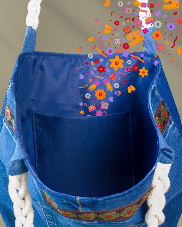 bolso-denim-artesanal-makrys-Sendero-en-Flor-bag-Makrys Bolso artesanal en denim reciclado Makrys. Sendero-en-Flor-bag-Makrys