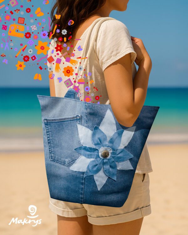 bolso-denim-artesanal-makrys-Flor-Serena-bag-Makrys Bolso artesanal en denim reciclado Makrys. Flor-Serena-bag-Makrys