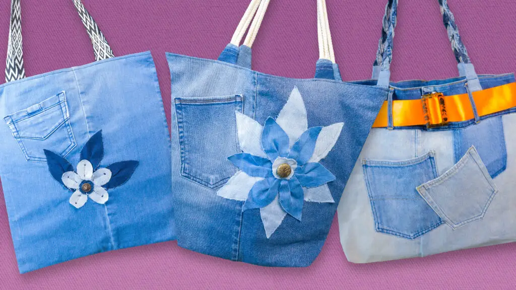 Bolso de mezclilla reciclada hecho a mano Makrys